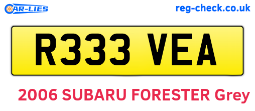 R333VEA are the vehicle registration plates.