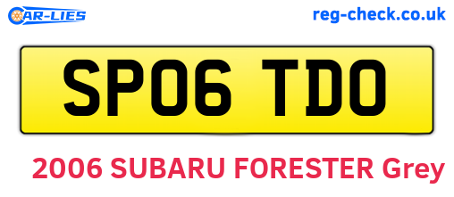 SP06TDO are the vehicle registration plates.