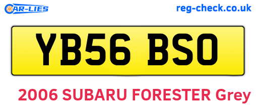 YB56BSO are the vehicle registration plates.