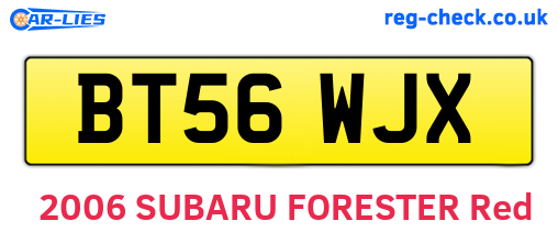 BT56WJX are the vehicle registration plates.