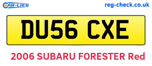 DU56CXE are the vehicle registration plates.