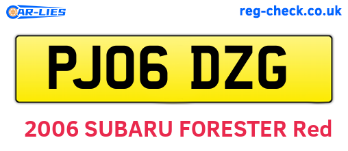 PJ06DZG are the vehicle registration plates.