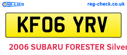 KF06YRV are the vehicle registration plates.