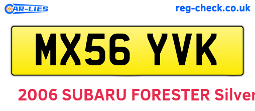MX56YVK are the vehicle registration plates.
