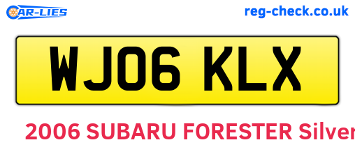 WJ06KLX are the vehicle registration plates.