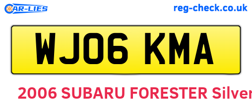 WJ06KMA are the vehicle registration plates.