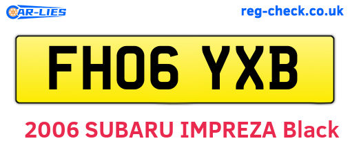 FH06YXB are the vehicle registration plates.