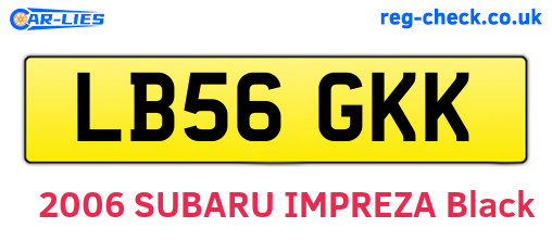 LB56GKK are the vehicle registration plates.