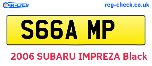 S66AMP are the vehicle registration plates.