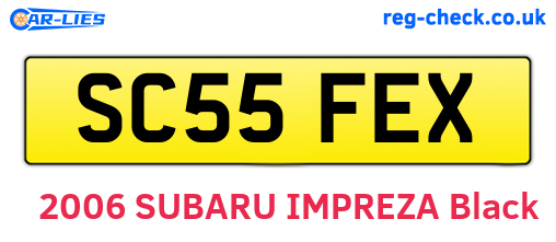 SC55FEX are the vehicle registration plates.
