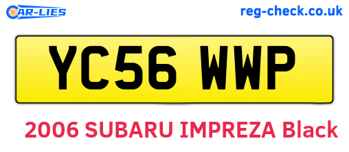 YC56WWP are the vehicle registration plates.