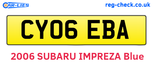 CY06EBA are the vehicle registration plates.