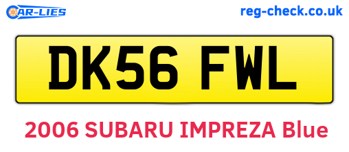 DK56FWL are the vehicle registration plates.