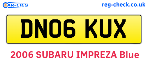 DN06KUX are the vehicle registration plates.