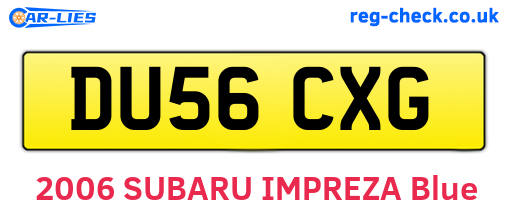 DU56CXG are the vehicle registration plates.