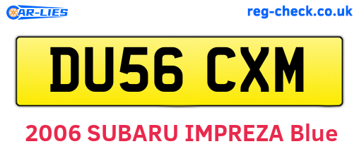 DU56CXM are the vehicle registration plates.