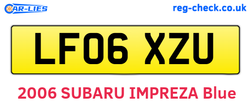 LF06XZU are the vehicle registration plates.