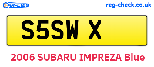 S5SWX are the vehicle registration plates.