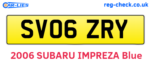 SV06ZRY are the vehicle registration plates.