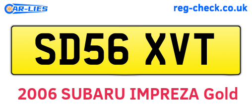 SD56XVT are the vehicle registration plates.