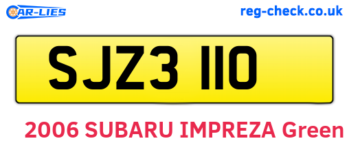 SJZ3110 are the vehicle registration plates.