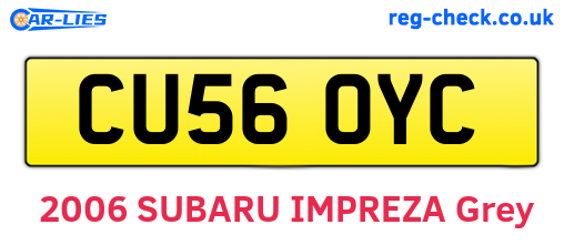 CU56OYC are the vehicle registration plates.
