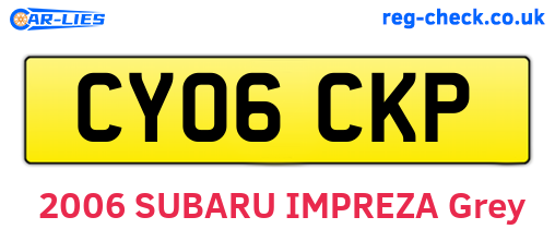 CY06CKP are the vehicle registration plates.