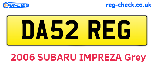 DA52REG are the vehicle registration plates.