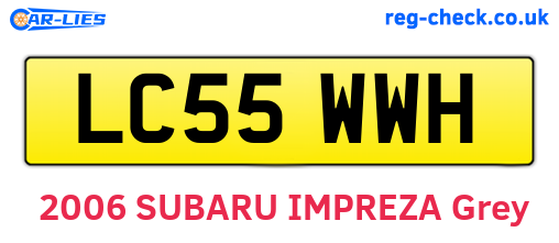 LC55WWH are the vehicle registration plates.