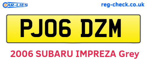 PJ06DZM are the vehicle registration plates.