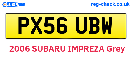 PX56UBW are the vehicle registration plates.