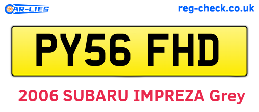 PY56FHD are the vehicle registration plates.