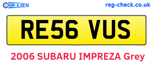 RE56VUS are the vehicle registration plates.