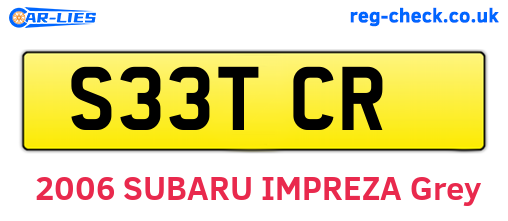 S33TCR are the vehicle registration plates.