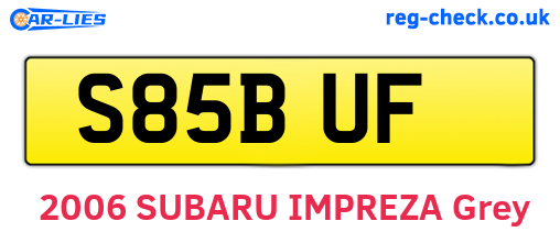 S85BUF are the vehicle registration plates.