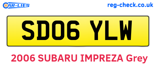 SD06YLW are the vehicle registration plates.