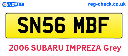 SN56MBF are the vehicle registration plates.