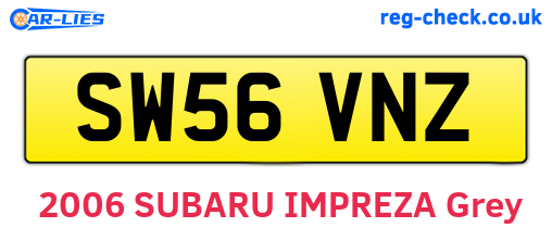 SW56VNZ are the vehicle registration plates.