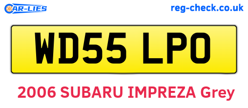 WD55LPO are the vehicle registration plates.
