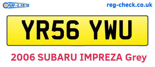 YR56YWU are the vehicle registration plates.