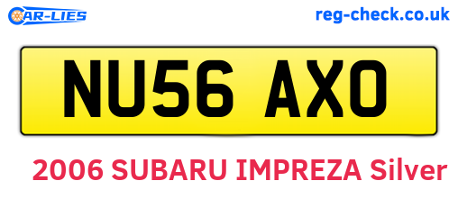 NU56AXO are the vehicle registration plates.