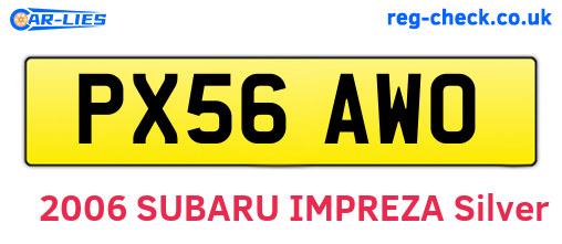PX56AWO are the vehicle registration plates.
