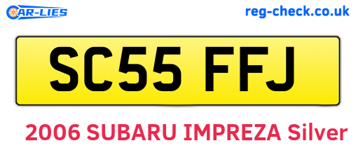 SC55FFJ are the vehicle registration plates.