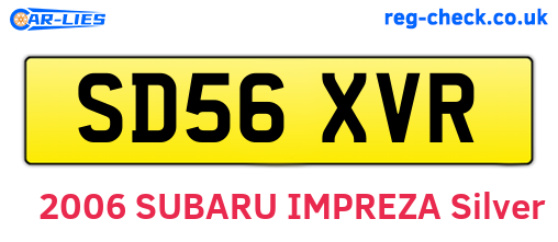 SD56XVR are the vehicle registration plates.