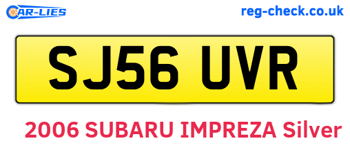 SJ56UVR are the vehicle registration plates.