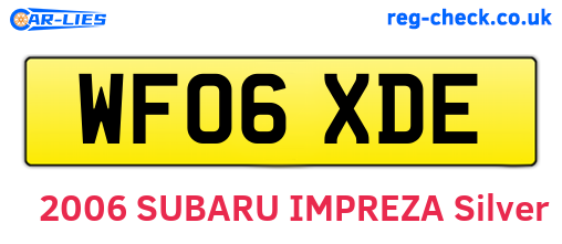 WF06XDE are the vehicle registration plates.