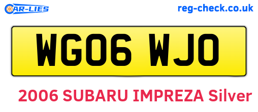 WG06WJO are the vehicle registration plates.