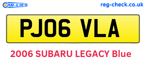PJ06VLA are the vehicle registration plates.