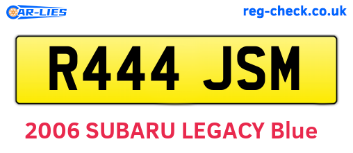 R444JSM are the vehicle registration plates.
