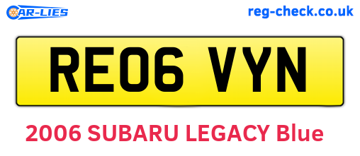 RE06VYN are the vehicle registration plates.